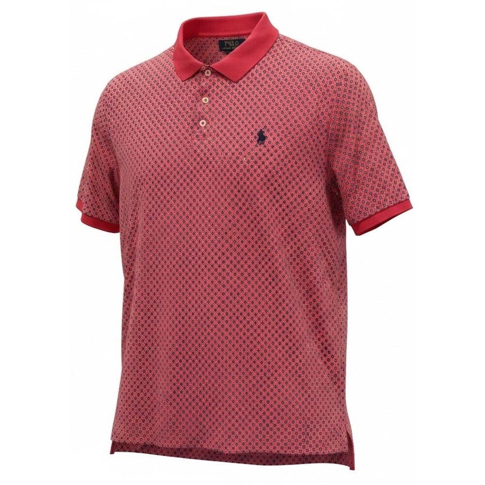 Polo Ralph Lauren Classic Fit Cotton Geometric Pink Polo Men Size 2XL Golf - Picture 1 of 11